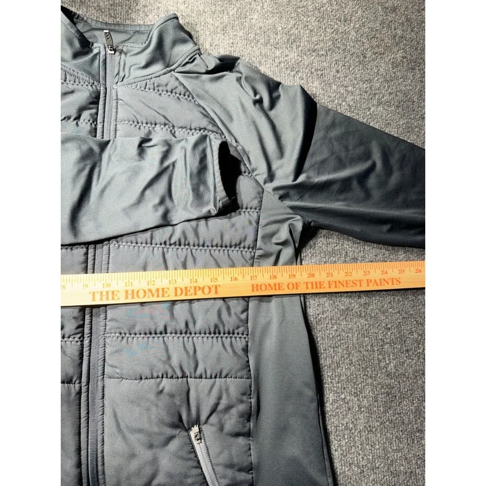 Russell Mens Dri-Power 360 Hybrid Training Jacket Gray Quilted Full Zip Large